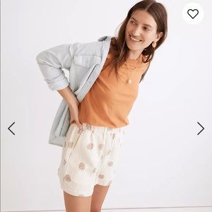 NWT - M - Madewell Lightspun Easy Pull-On Shorts in Portofino Daisies
